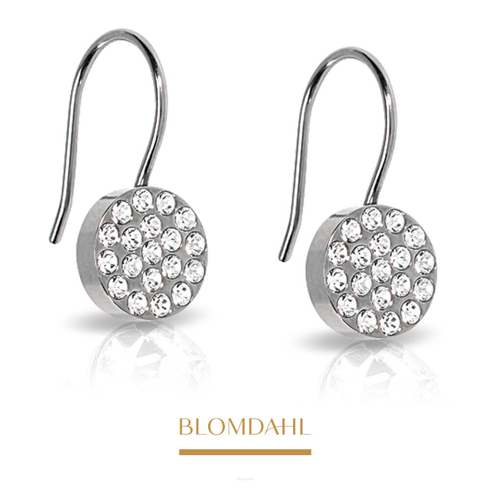 Hypoallergenic Earrings Pendant Brilliance Plenary Crystal 8 mm