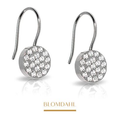 Hypoallergenic Earrings Pendant Brilliance Plenary Crystal 8 mm