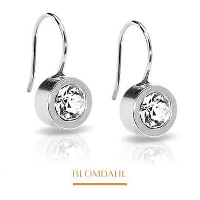 Hypoallergenic Earrings Pendant Grand Bezel Crystal 8 mm