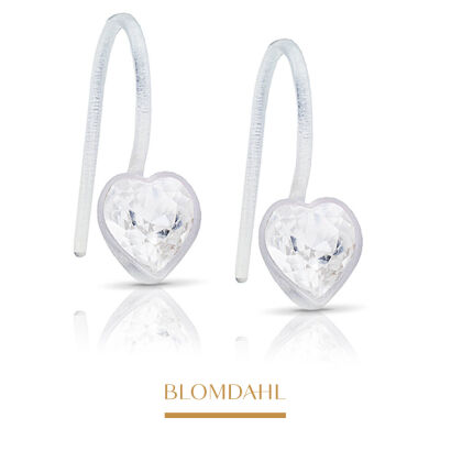 Hypoallergenic Heart Crystal Earrings 6 mm