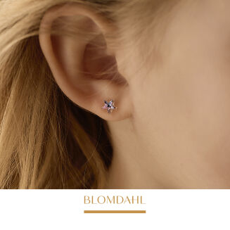 Kolczyki hipoalergiczne Star Lilac Shimmer 6 mm - 3