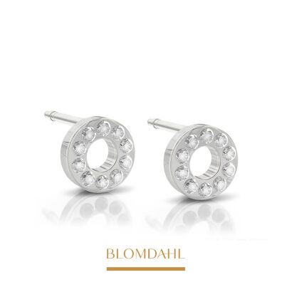 Hypoallergenic Brilliance Puck Hollow Crystal 8 mm Earrings