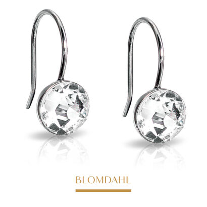 Hypoallergenic Earrings Pendant Bezel Crystal 8 mm