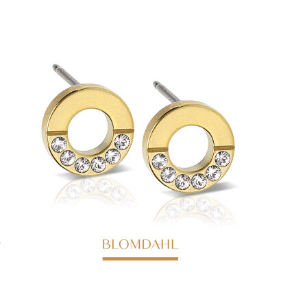 Hypoallergenic Brilliance Puck Hollow Split Crystal 8 mm Earrings