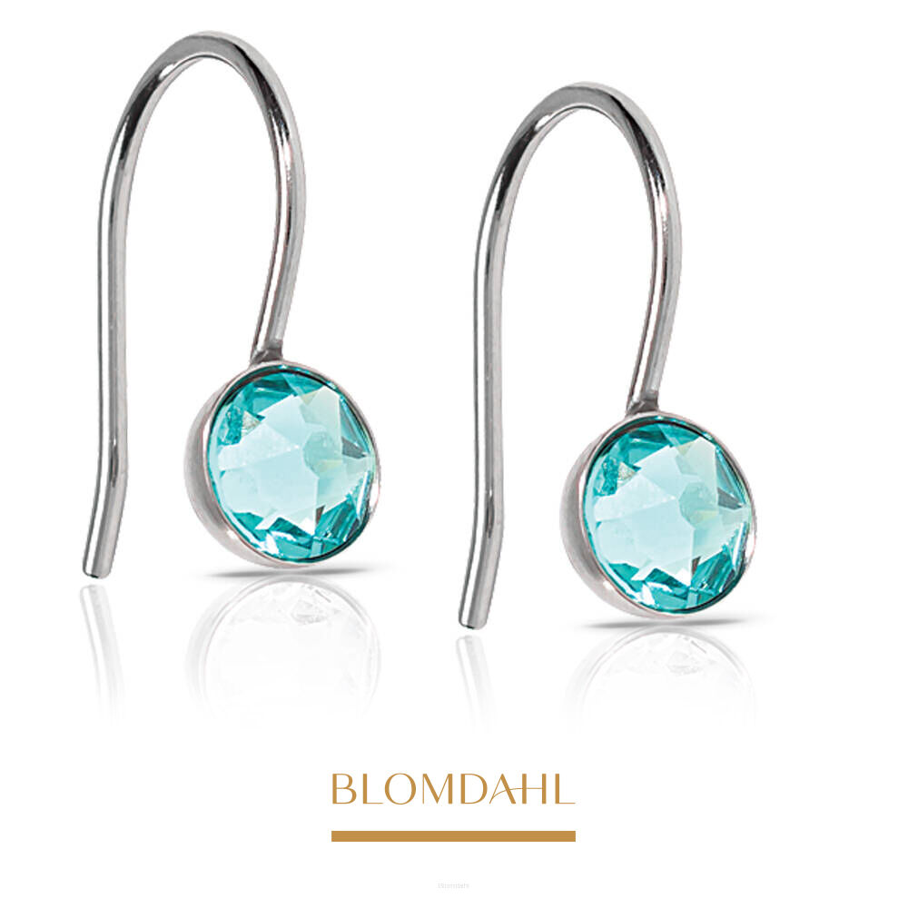 Hypoallergenic Earrings Pendant Bezel Turquoise 5 mm