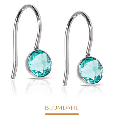 Hypoallergenic Earrings Pendant Bezel Turquoise 5 mm