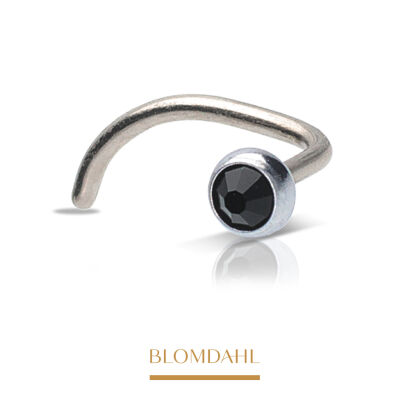 Hypoallergenic Nose Stud Bezel Black 3 mm