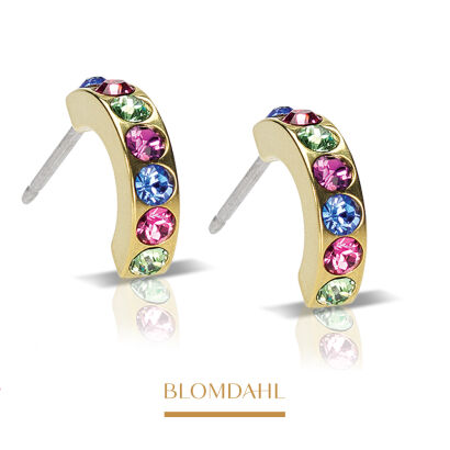 Hypoallergenic Brilliance Curved Fantasy 10 mm Earrings