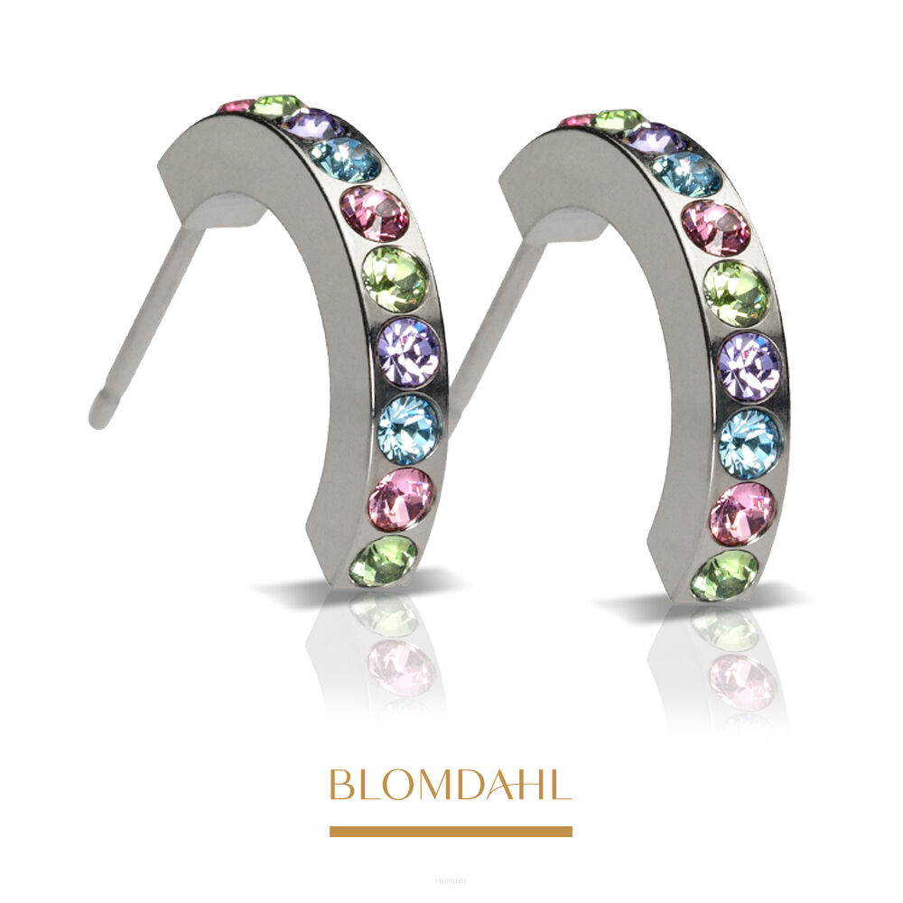 Hypoallergenic Earrings Brilliance Curved Light Fantasy 15 mm