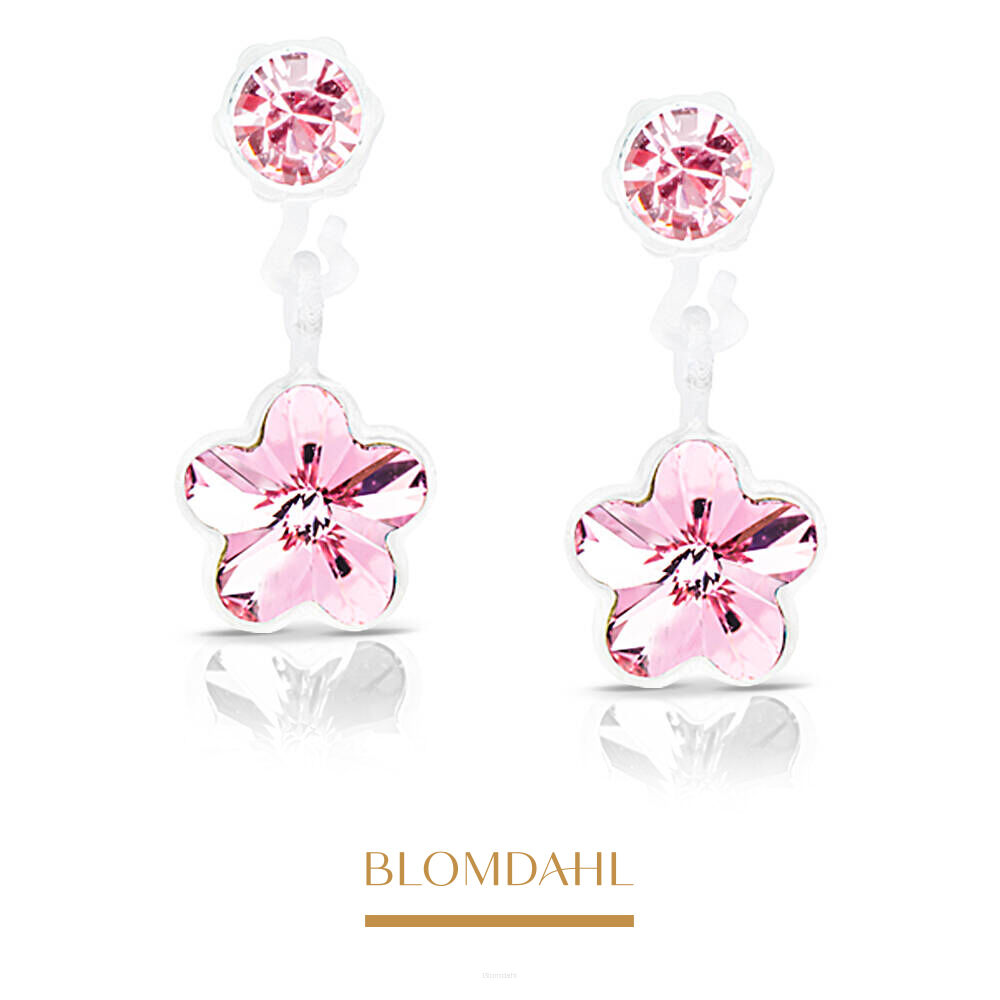Hypoallergenic Flower Light Rose Earrings 4/6 mm