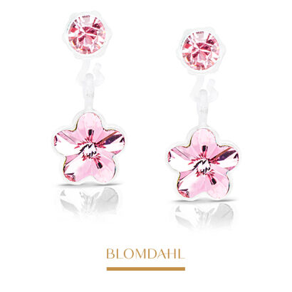 Hypoallergenic Flower Light Rose Earrings 4/6 mm