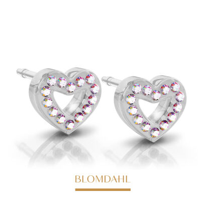 Hypoallergenic Brilliance Heart Hollow Rainbow Earrings 10 mm