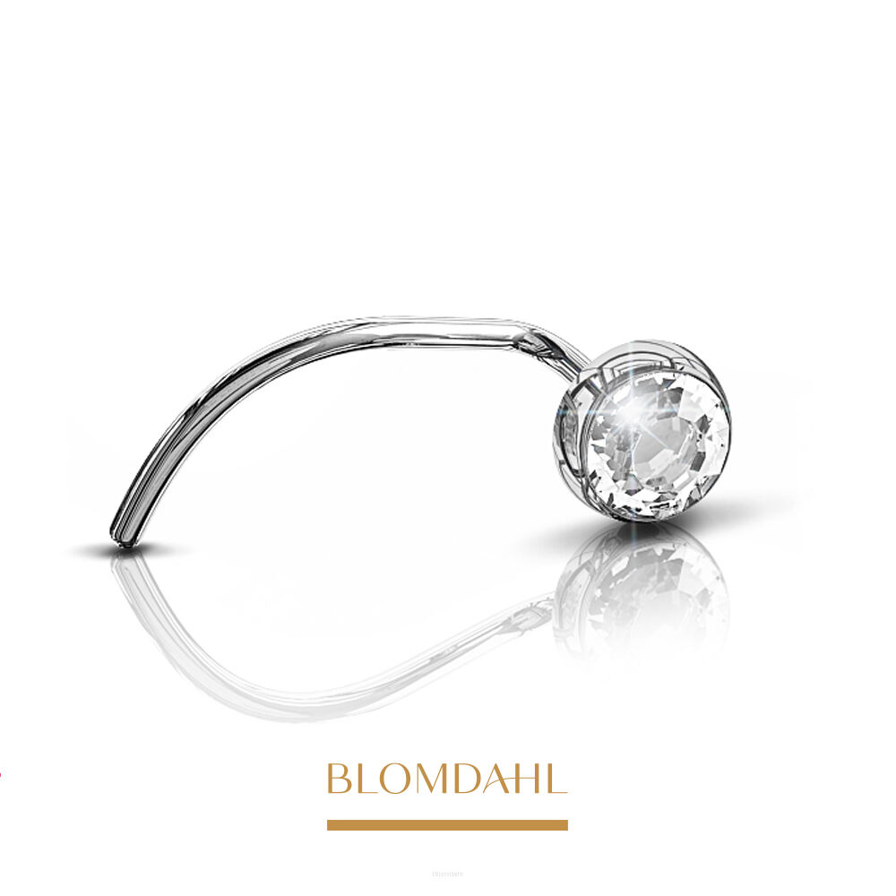 Hypoallergenic Nose Stud Bezel Crystal 3 mm
