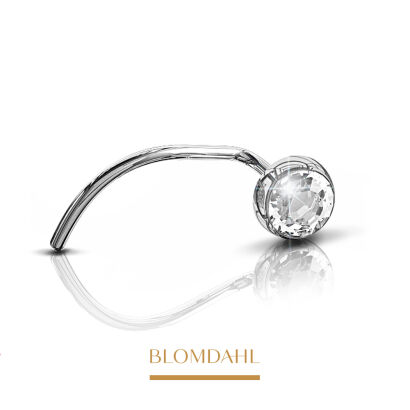 Hypoallergenic Nose Stud Bezel Crystal 3 mm