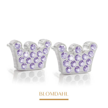 Hypoallergenic Brilliance Princess Violet 9 mm Earrings