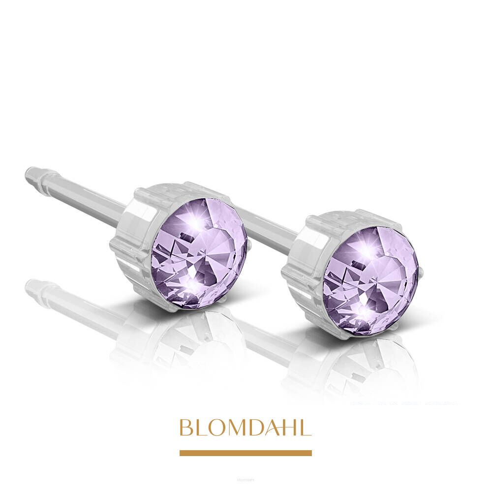 Hypoallergenic Violet 4mm Earrings