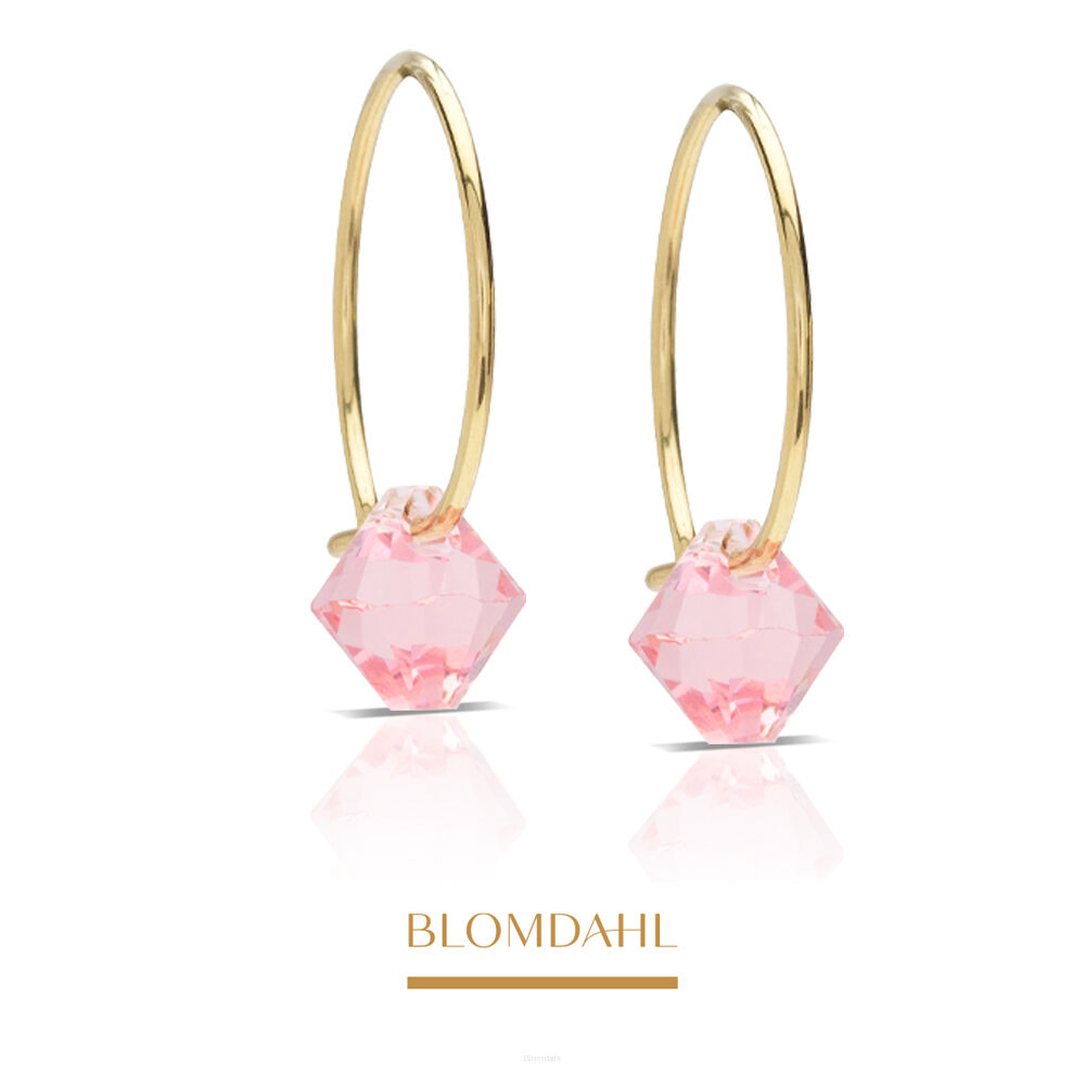 Hypoallergenic Bicone Light Rose 6 mm Earrings