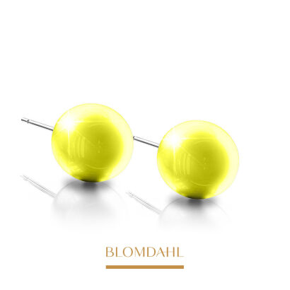 Hypoallergenic Pearl Electric Yellow 6mm Earrings