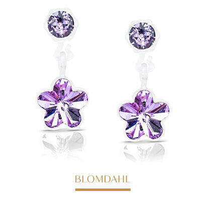 Hypoallergenic Flower Violet Earrings 4/6 mm