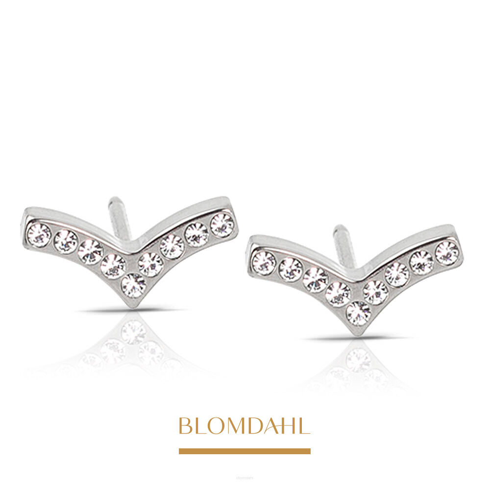 Hypoallergenic Brilliance Wing Crystal Earrings 8 mm
