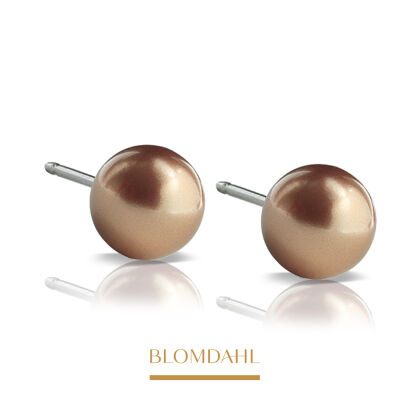 Hypoallergenic Pearl Bronze Earrings 6 mm