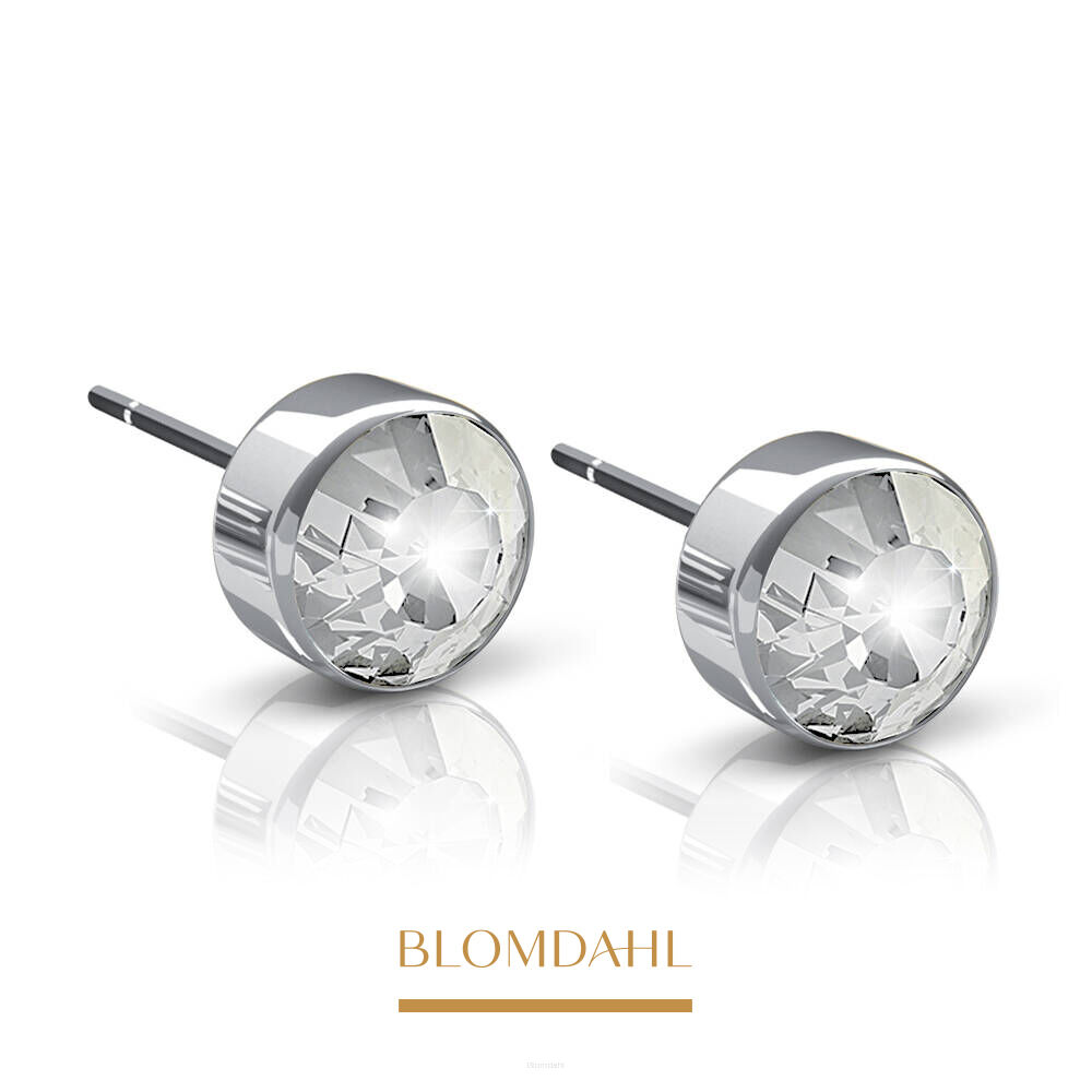 Hypoallergenic Bezel Crystal 5 mm Earrings