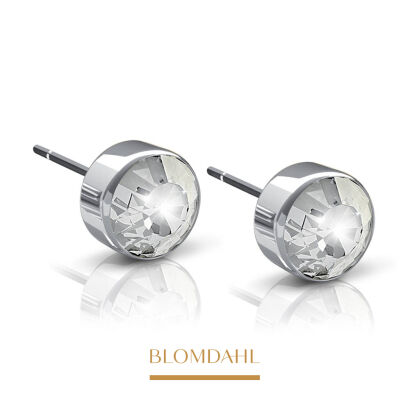 Hypoallergenic Bezel Crystal 5 mm Earrings