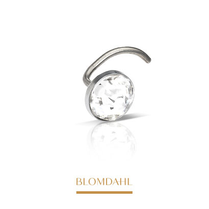 Hypoallergenic Nose Stud Bezel Crystal 5 mm