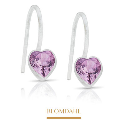 Колечки гіпоалергенні Heart Light Amethyst 6 мм