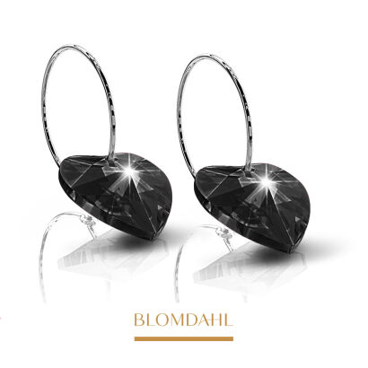 Hypoallergenic Heart Black Diamond Earrings 10 mm