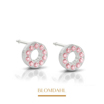 Hypoallergenic Earrings Brilliance Puck Hollow Light Rose 8 mm