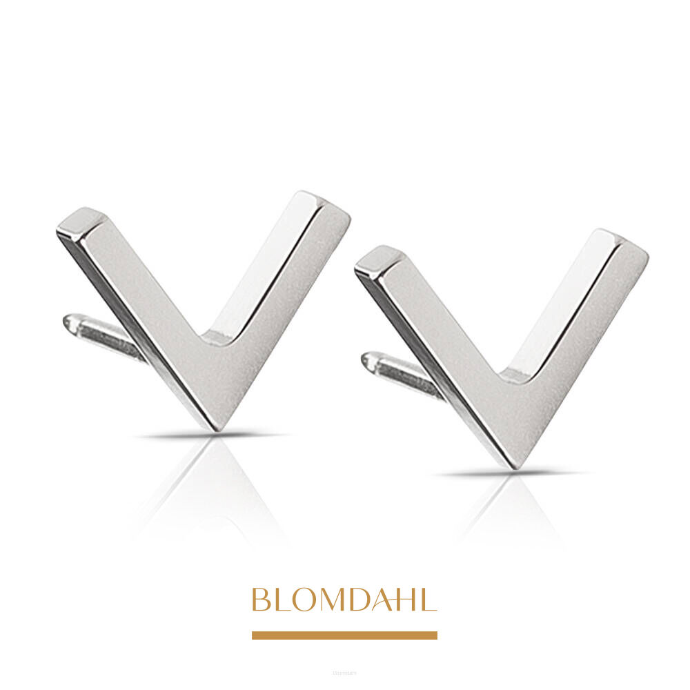 Hypoallergenic Plain V 8 mm Earrings