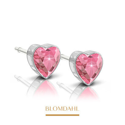 Hypoallergenic Heart Light Rose 6 mm Earrings SFJ