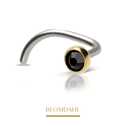 Hypoallergenic Nose Stud Bezel Black 3 mm