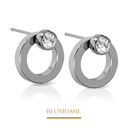 Hypoallergenic Bezel Hollow Crystal Earrings 10/4 mm