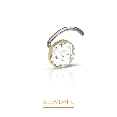 Hypoallergenic Nose Stud Bezel Crystal 5 mm