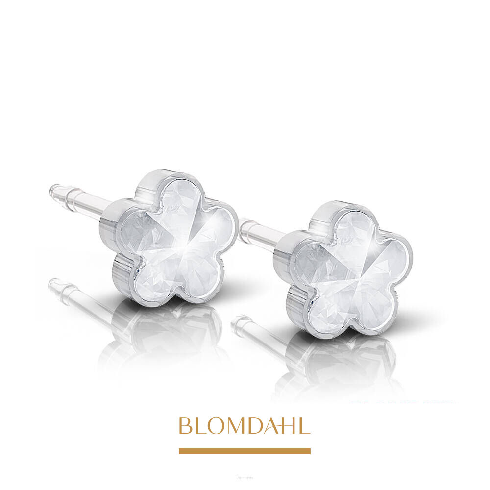 Hypoallergenic Flower Crystal Earrings 6 mm