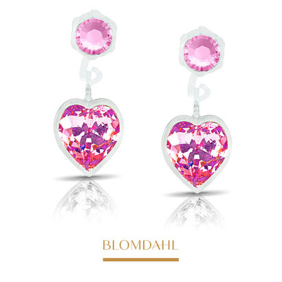 Hypoallergenic Heart Light Rose Earrings 4/6 mm