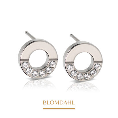 Hypoallergenic Brilliance Puck Hollow Split Crystal 8 mm Earrings