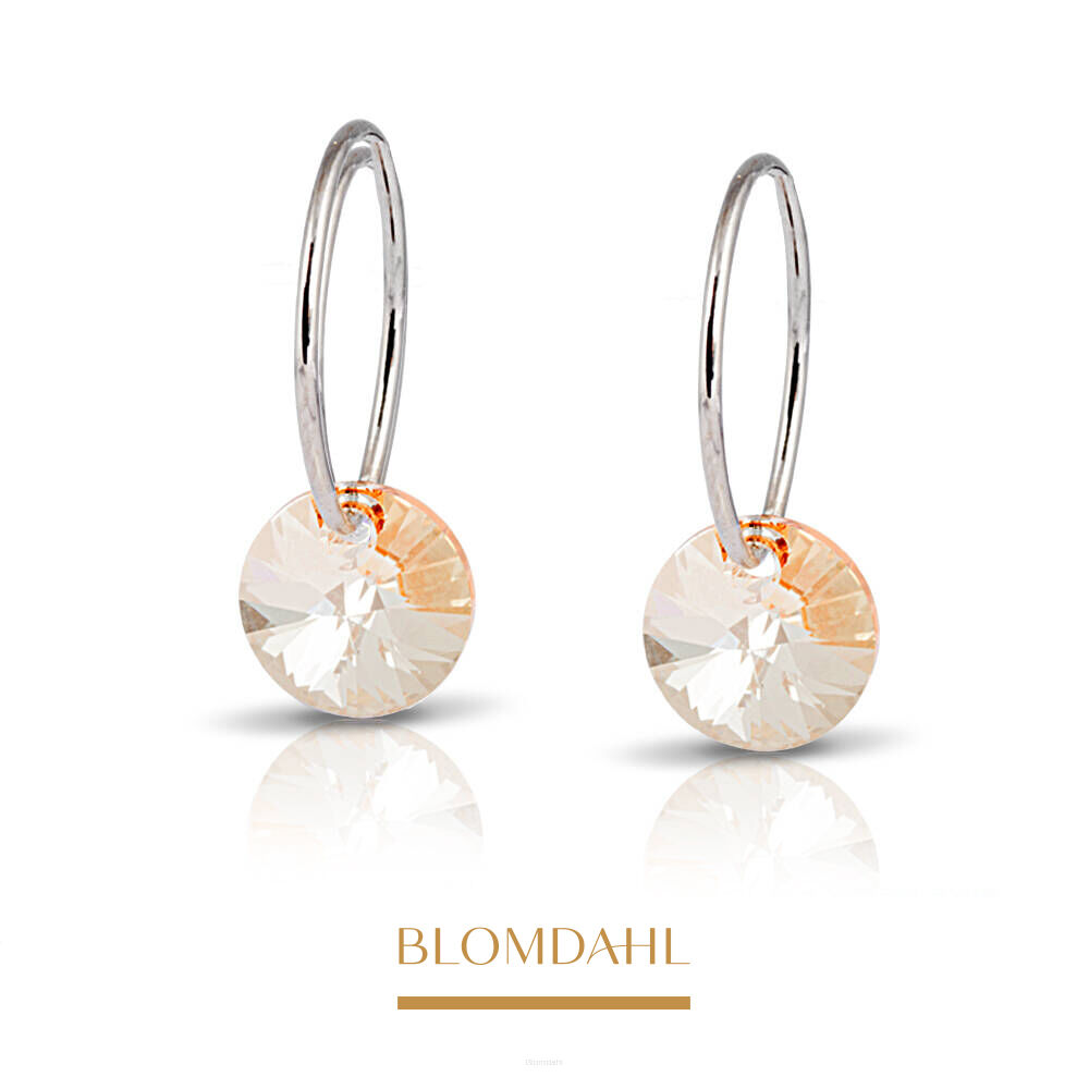 Hypoallergenic Earrings Round Golden Shadow 8 mm