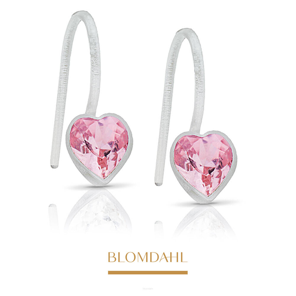 Hypoallergenic Heart Light Rose 6 mm Earrings