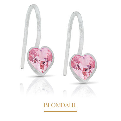 Hypoallergenic Heart Light Rose 6 mm Earrings
