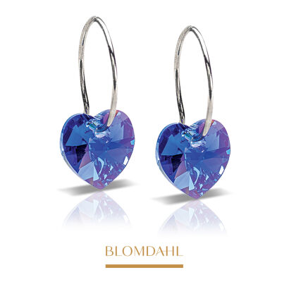 Hypoallergenic Heart Sapphire Earrings 10 mm
