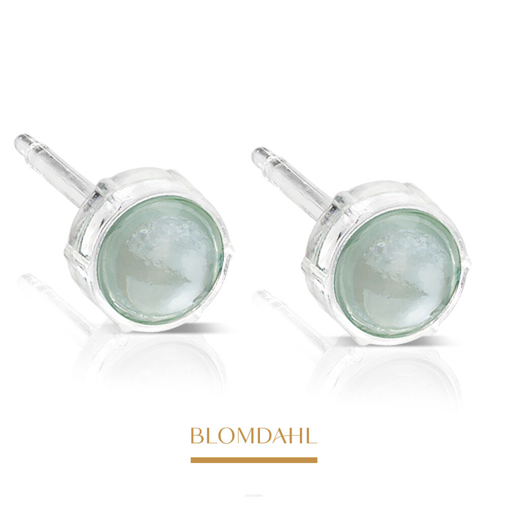 Kolczyki hipoalergiczne, kolczyki antyalergiczne, kolczyki Bezel Glossy Green, plastikowe, plastik medyczny, Blomdahl, alergia na nikiel, alergia kontaktowa skóry, plastik medyczny, bezpieczne kolczyki, kolczyki z kryształami Swarovskiego, kolczyki ze sztyftem, biżuteria hipoalergiczna, Blomdahl.