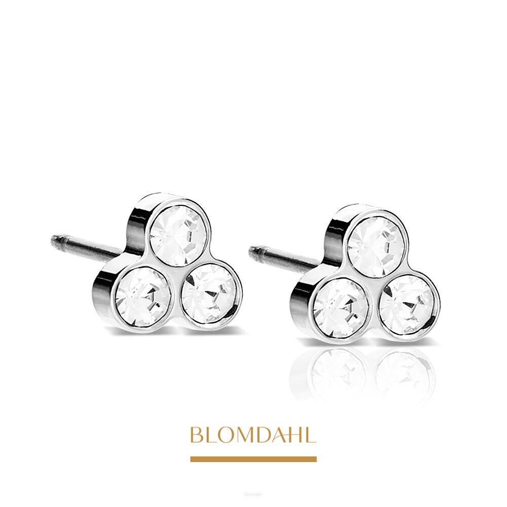 Kolczyki hipoalergiczne, kolczyki antyalergiczne, kolczyki tytanowe, Clover Crystal, srebrny tytan medyczny, Blomdahl, kolczyki z kryształami Swarovskiego, alergia na nikiel, alergia kontaktowa skóry, bezpieczne kolczyki, kolczyki ze sztyftem, biżuteria hipoalergiczna.