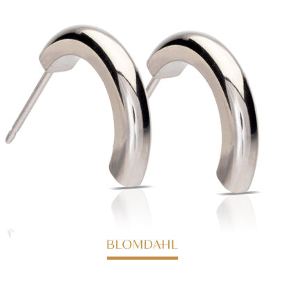 Hypoallergenic Earrings Pendant Round Curved 15 mm