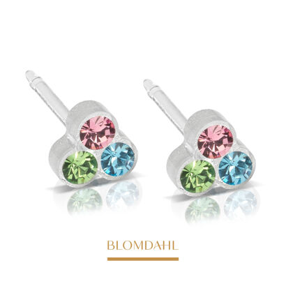 Hypoallergenic Clover Light Fantasy 6 mm Earrings