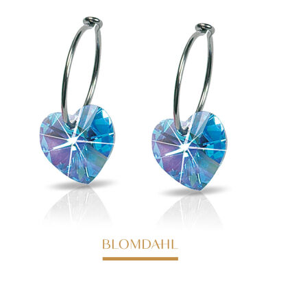 Hypoallergenic Heart Aquamarine Earrings 10 mm