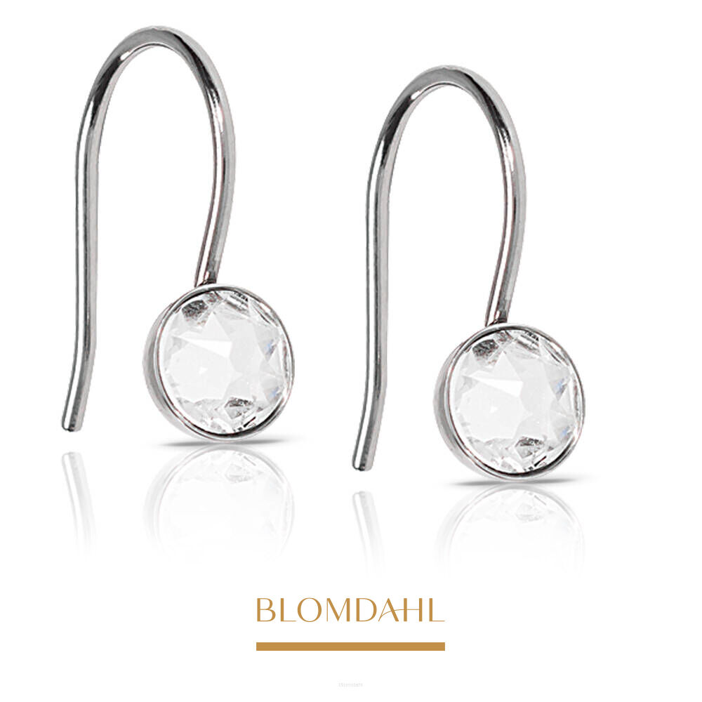 Hypoallergenic Earrings Pendant Bezel Crystal 5 mm