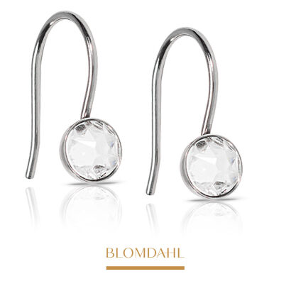 Hypoallergenic Earrings Pendant Bezel Crystal 5 mm